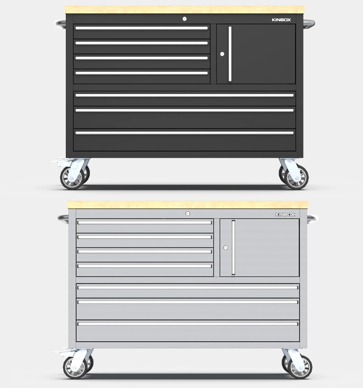 Kinbox Professional 7-Drawer Mobile Garage Tool Cart for Garage Use