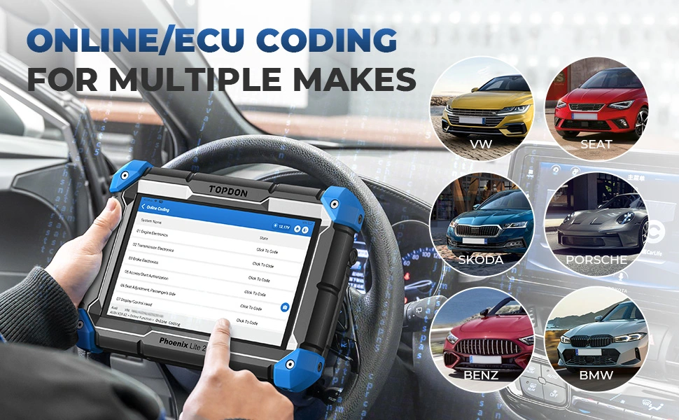 Topdon Phoenix Lite 2 ECU Coding Bi-Directional Control Car Full OBD2 Function Automotive Professional Car Diagnostic Tool